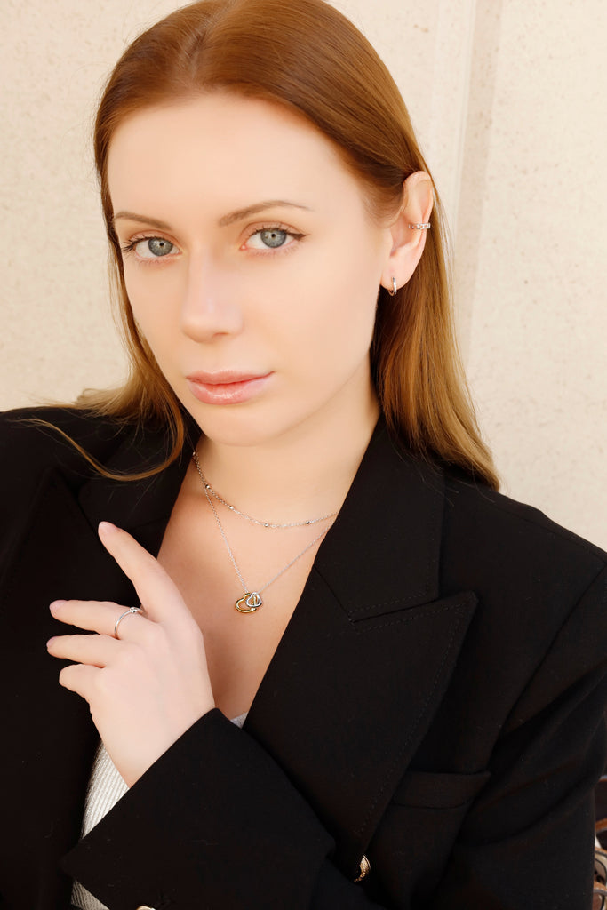 Celebrate Love with Jacys Mifv: Valentine's Day Double-Heart Necklace & Complimentary Satellite Chain Choker