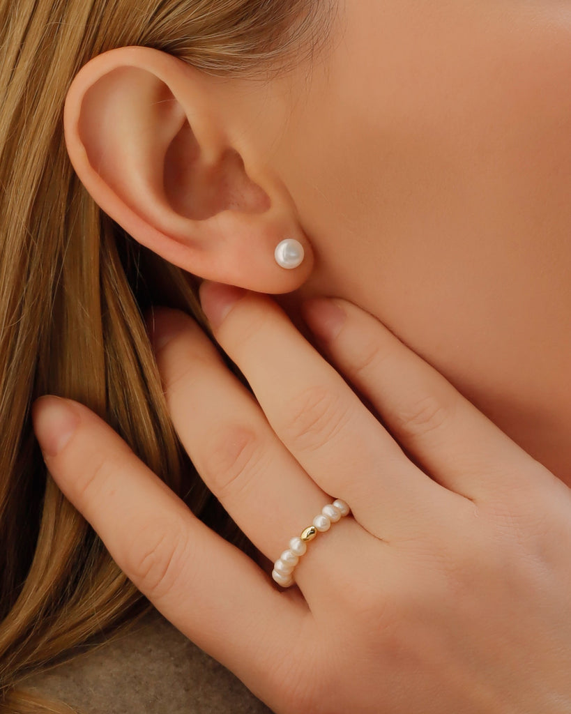 Discover Timeless Elegance with Jacys Mifv's 6mm Natural Pearl Stud Earrings - Only $15.99