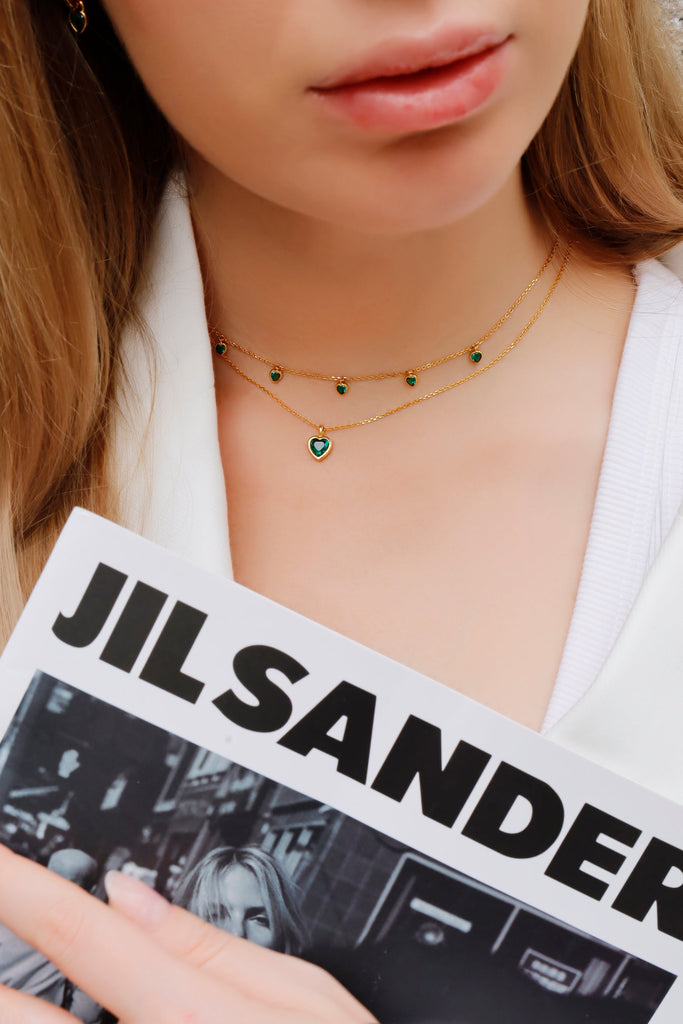 Elevate Your Style: The Exquisite Emerald Stone Necklace Collection by Jacys Mifv