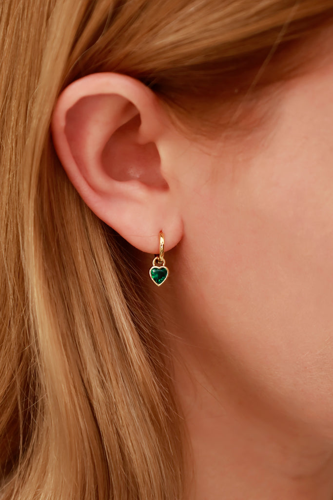 Heart Emerald Stone Hoop Earrings: A Stunning Touch of Luxury and Romance