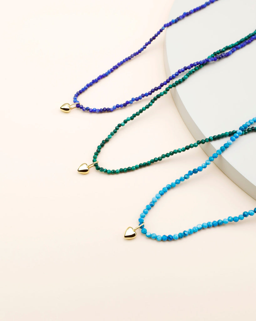 Discover the Meaningful Beauty of Natural Stone Jewelry: Malachite, Lapis, and Turquoise Faceted Bead Necklaces