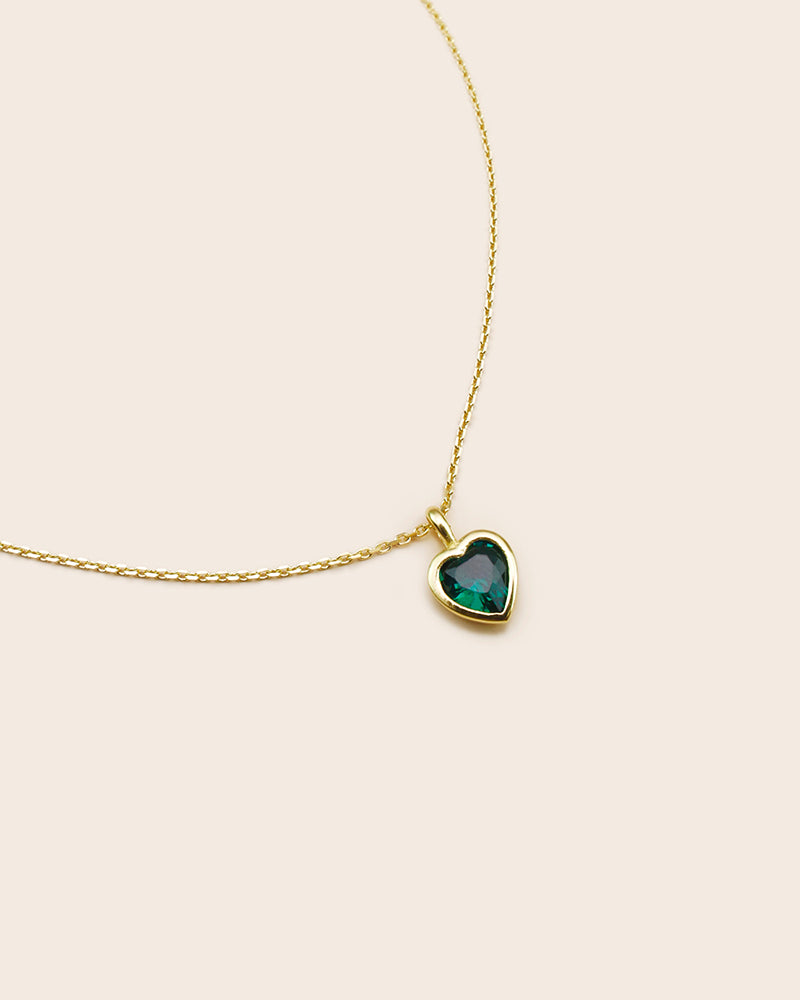 Emerald Stone Necklace: A Touch of Elegance with 925 Sterling Silver & 18K Gold Plating