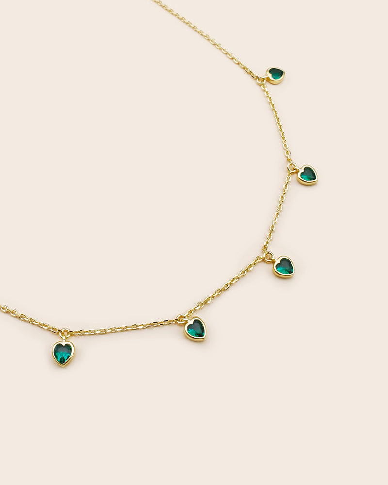 Exquisite Emerald Stone Necklace: A Timeless Elegance in 925 Sterling Silver with 18K Gold Plating