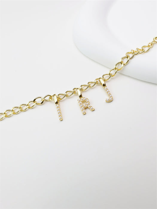 Harper Pearl Letter Charm-J