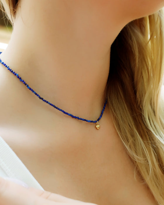 Lapis Faceted Bead Necklace