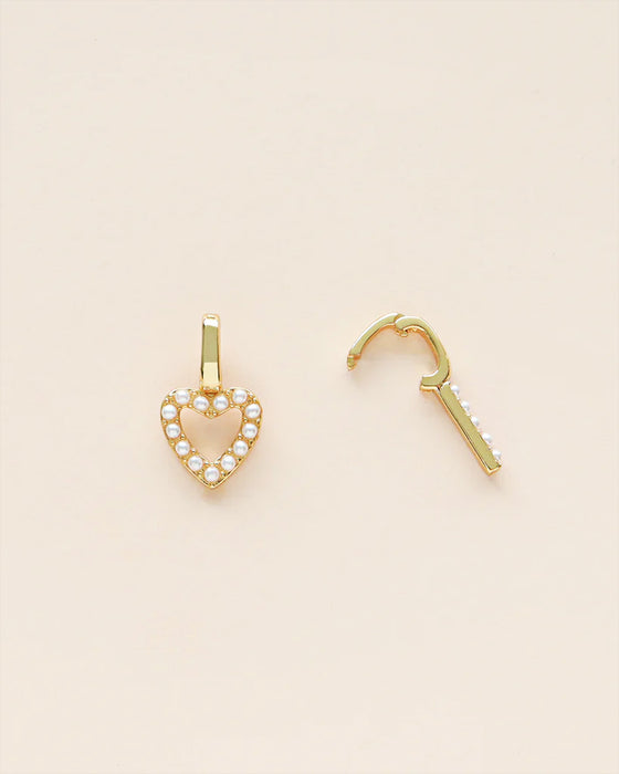 Harper Pearl Letter Charm-Heart