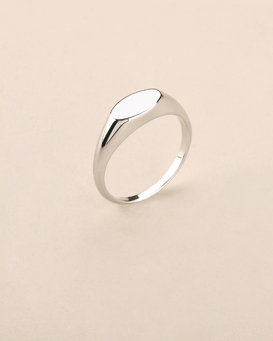 Thin Oval Signet Ring