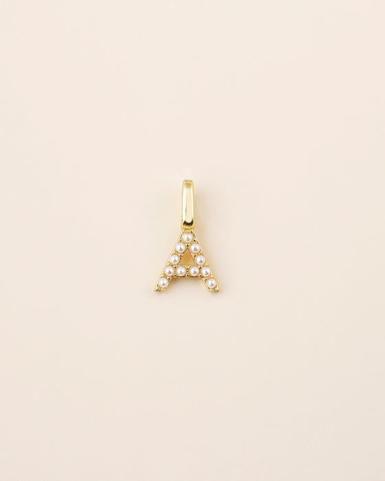 Harper Pearl Letter Charm-A