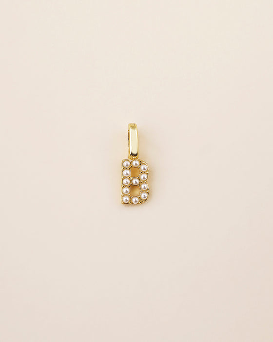 Harper Pearl Letter Charm-B