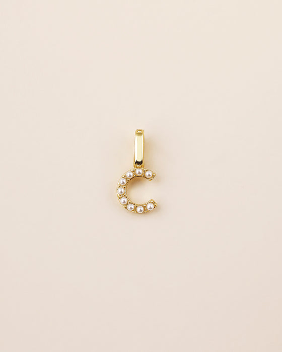 Harper Pearl Letter Charm-C