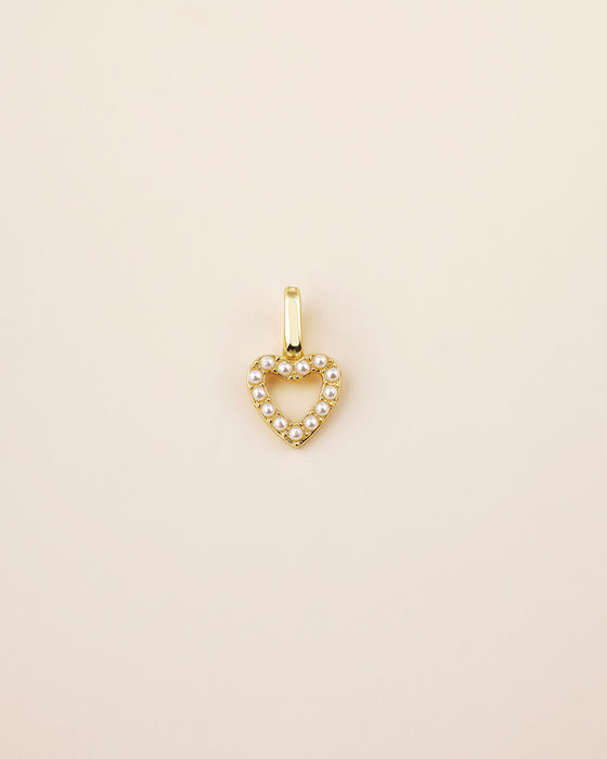 Harper Pearl Letter Charm-Heart