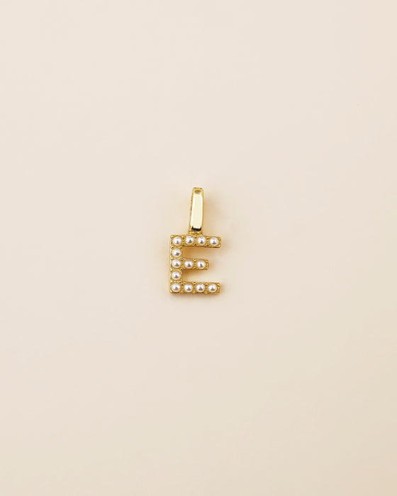 Harper Pearl Letter Charm-E