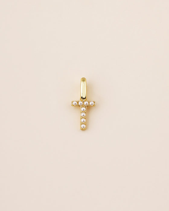 Harper Pearl Letter Charm-T