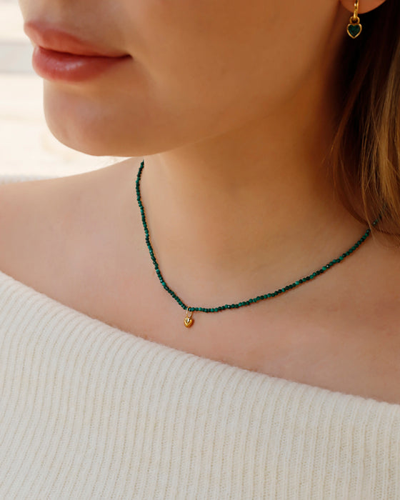 Malachite Faceted Bead Necklace