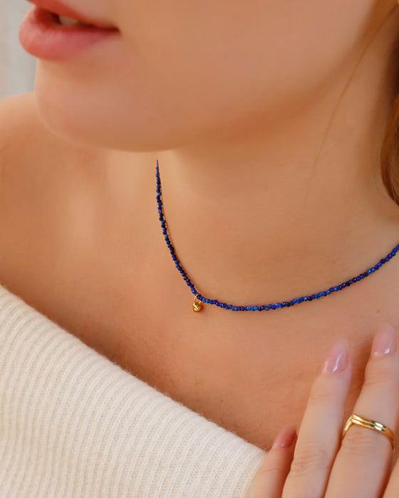 Lapis Faceted Bead Necklace