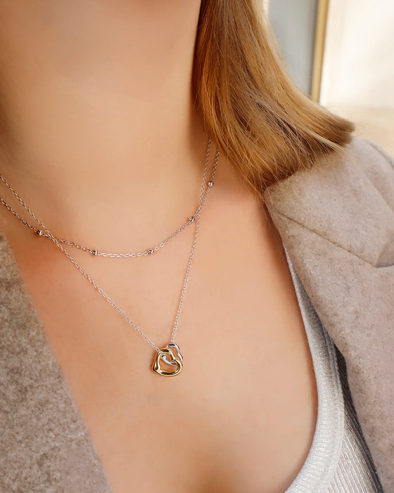 Valentine's Day Double-Heart Necklace Set